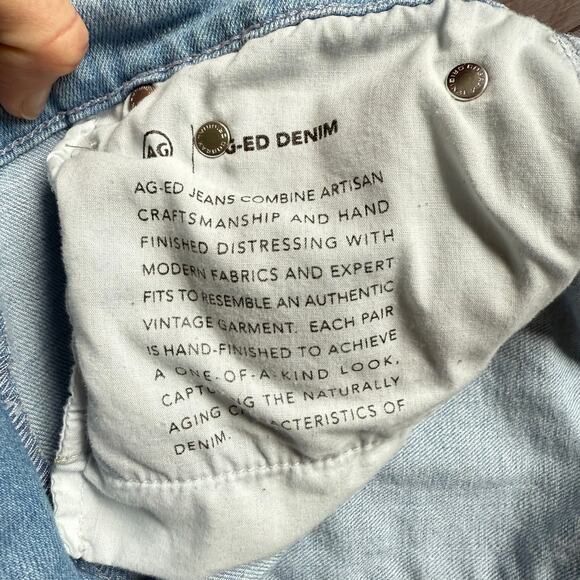 AG Saige Crop High Rise Straight Leg Jeans Light Wash Size 29 - Picture 8 of 8